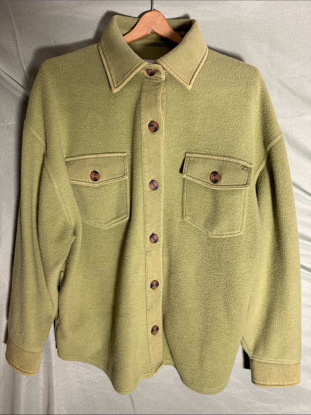Billabong Olive Green Fleece Shirt Jacket